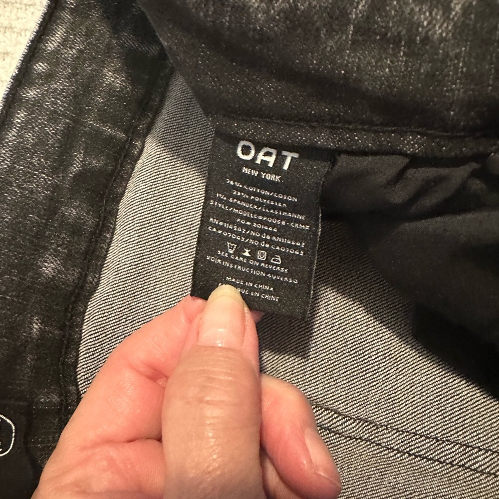 OAT New York Black Straight Leg Jeans with Contrasting Stitching - Picture 9 of 10